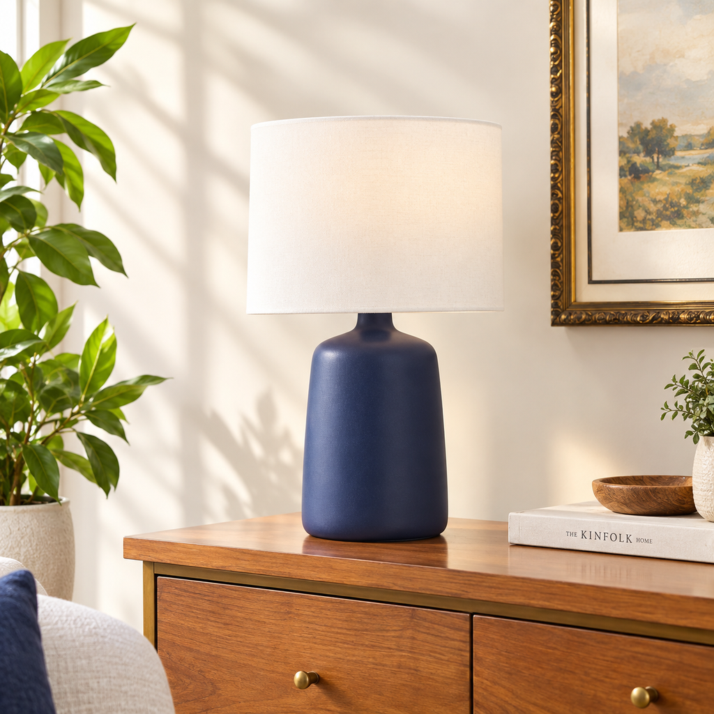 Elio Ceramic Table Lamp with Linen Shade