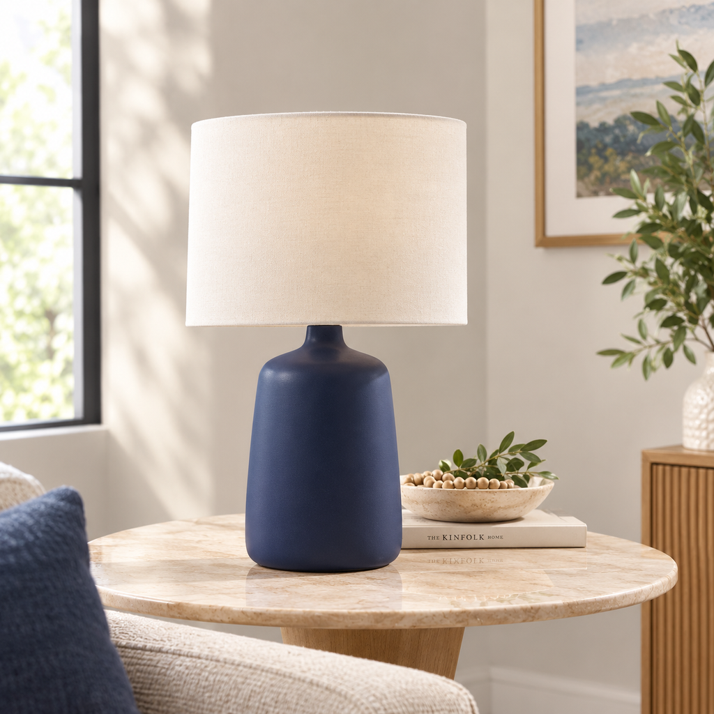 Elio Ceramic Table Lamp with Linen Shade