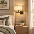 Hardwired Swing Arm Wall Sconce With Bulb