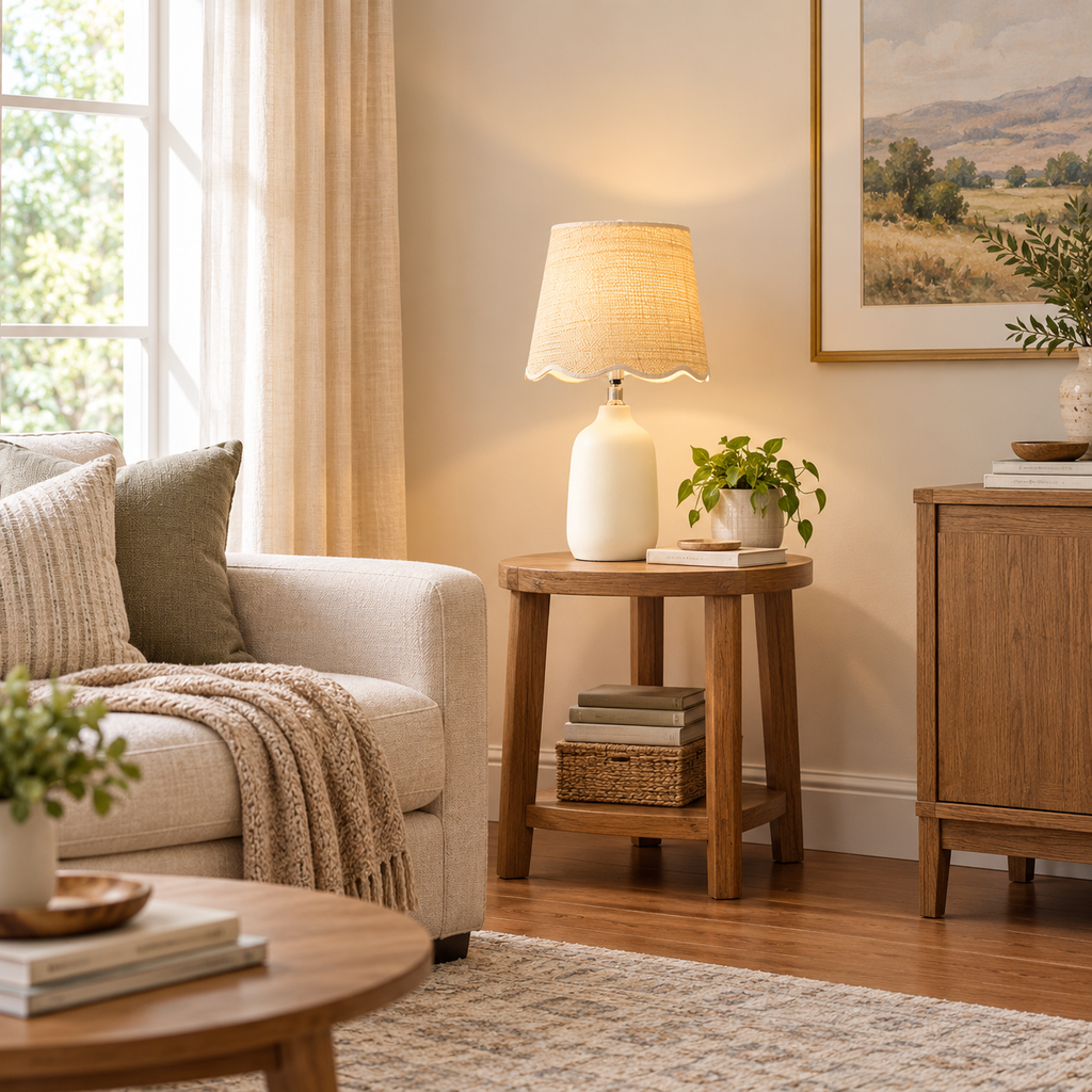 Kokenos Ceramic & Rattan Table Lamp